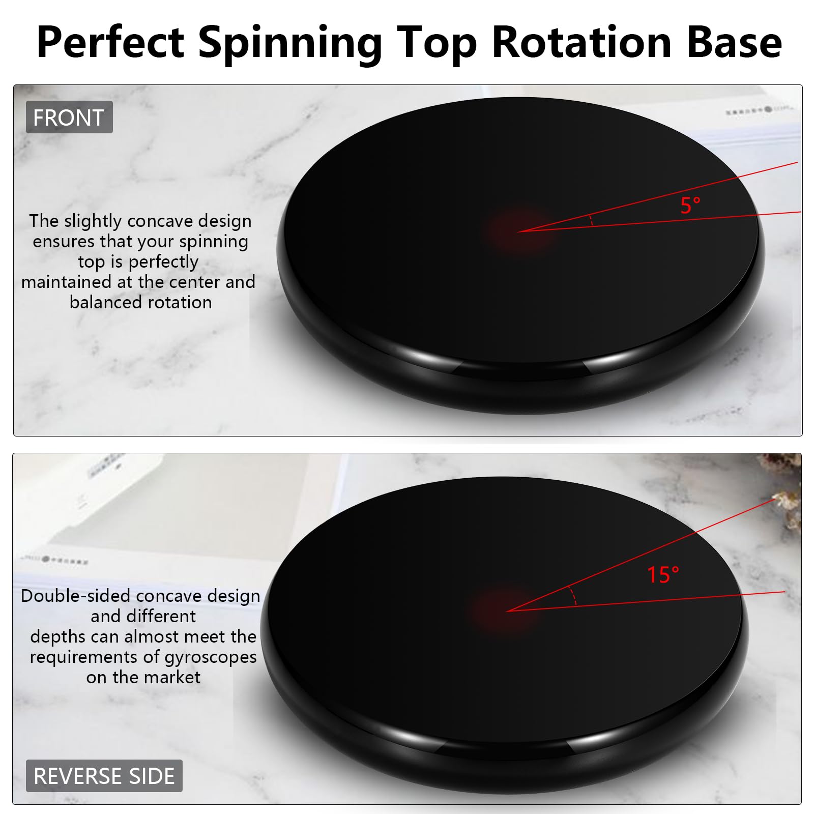 Optical Glass Spinning Top Base, Double-Concave Crystal, Diameter 100 mm (3.94"), Thickness 14 mm (0.55"), Smooth - Image 4