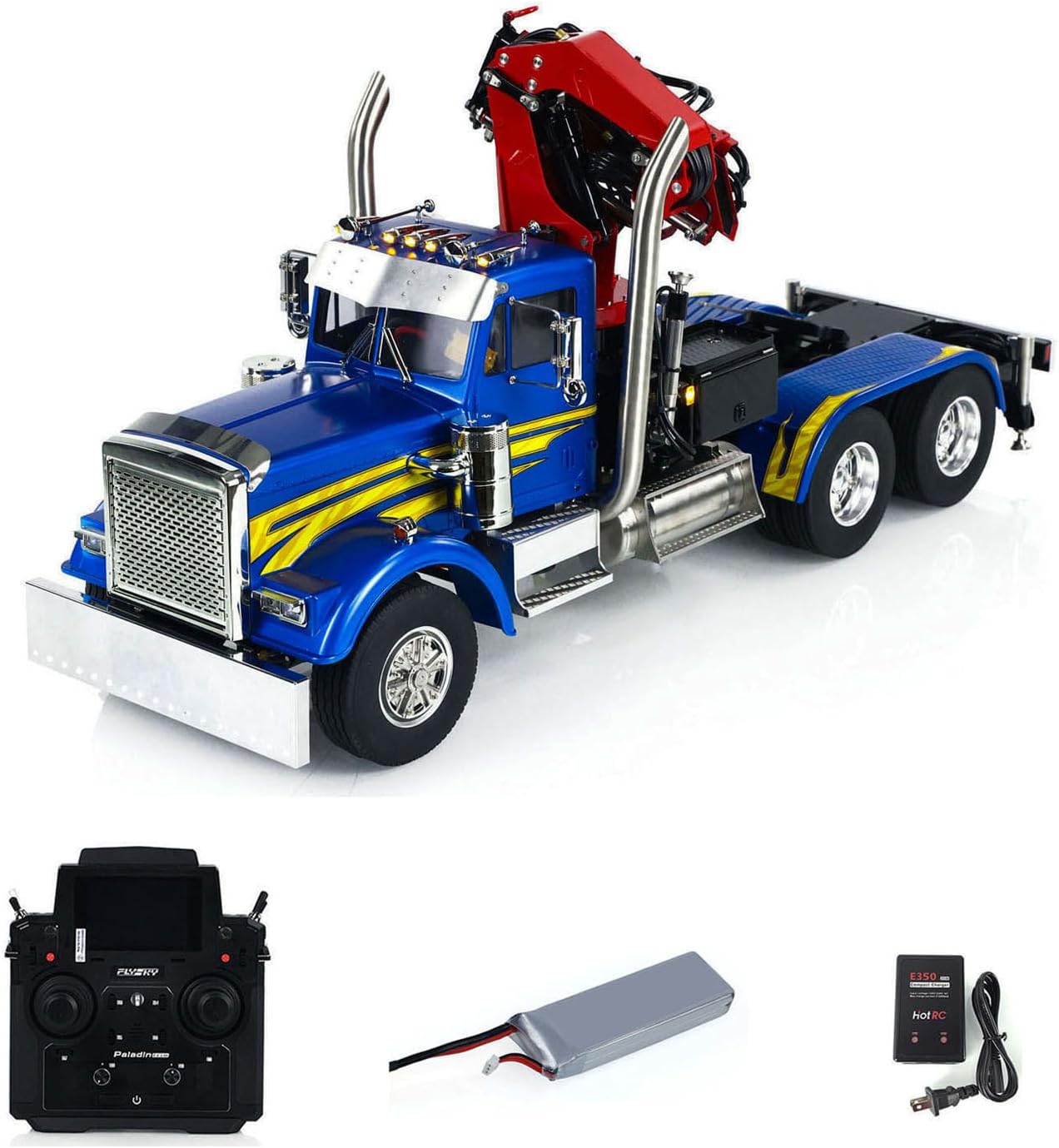 1/14 6X6 RC Tractor Truck Metal Chassis 2-Speed Gearbox RTR 56344 Sound Light System ESC Servo Hobby Grade Model