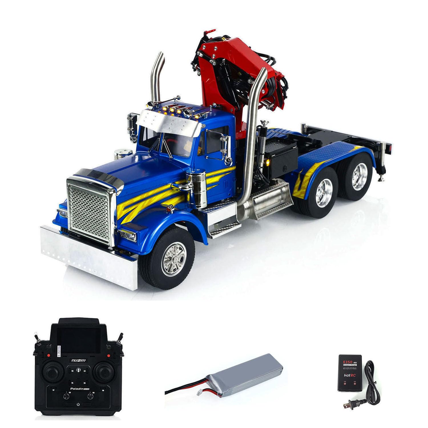 wheelfun 1/14 6X6 RC Trattore Camion Telaio Metallo 2-Speed Gearbox RTR 56344 Sound Light System ESC Servo Hobby Grade Model
