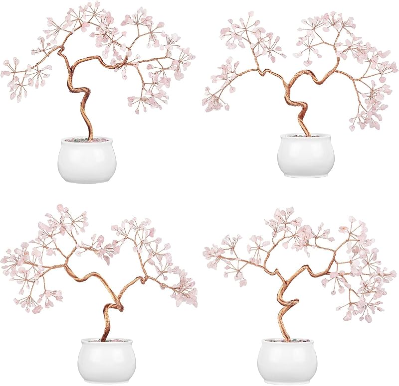 mookaitedecor Rózsakvarc Pénzfa Kristály Bonsai 8-9,5 cm Kerámia Alappal - Feng Shui Szerencsehozó Dekoráció Otthonra és Irodába
AI: I've c