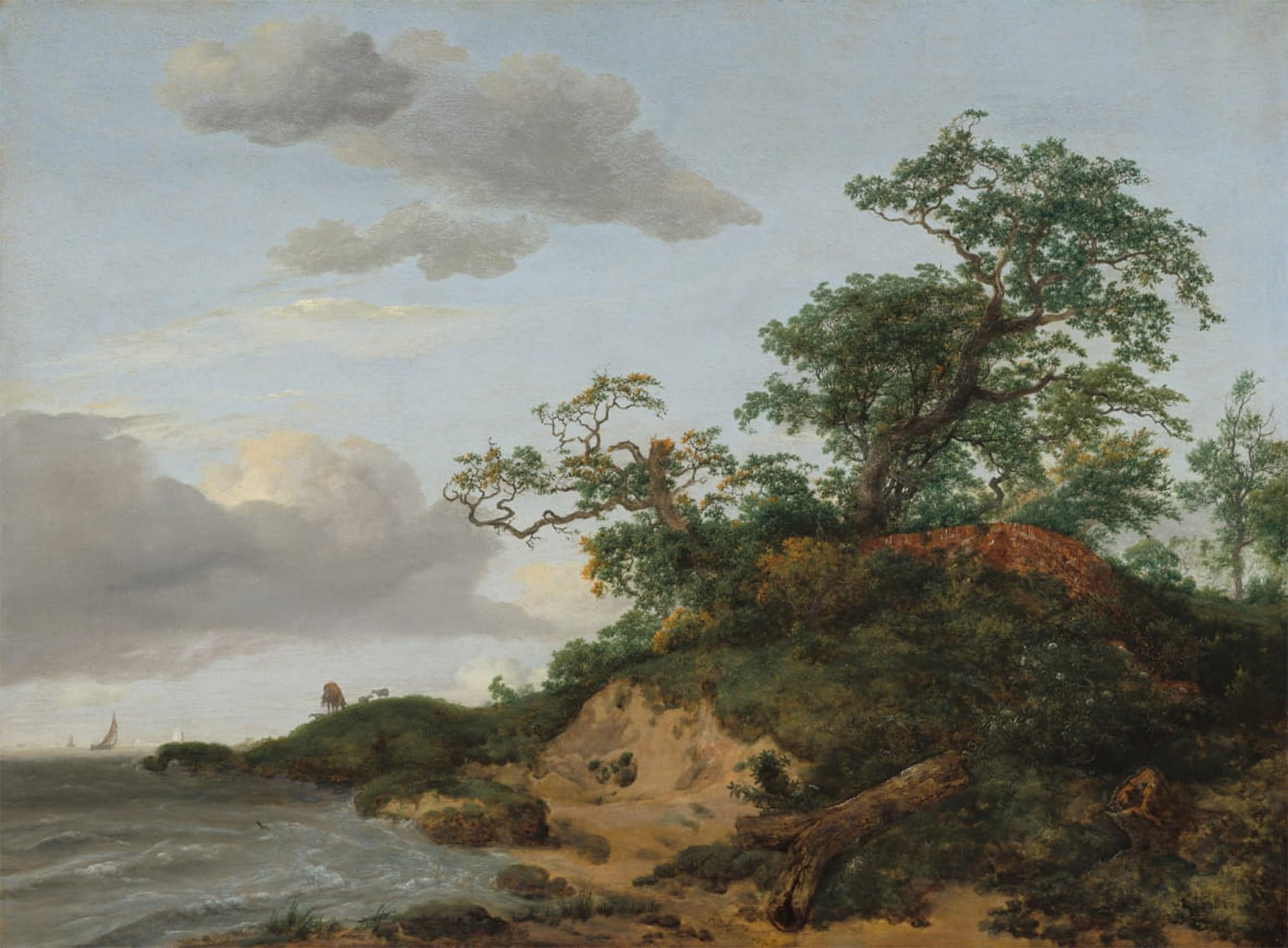 POSTERIIk Vintage Classic Picture Landscape Artwork Dunes by Jacob Van Ruisdael Portrait Canvas Painting for Office Home Decor 60x90cm