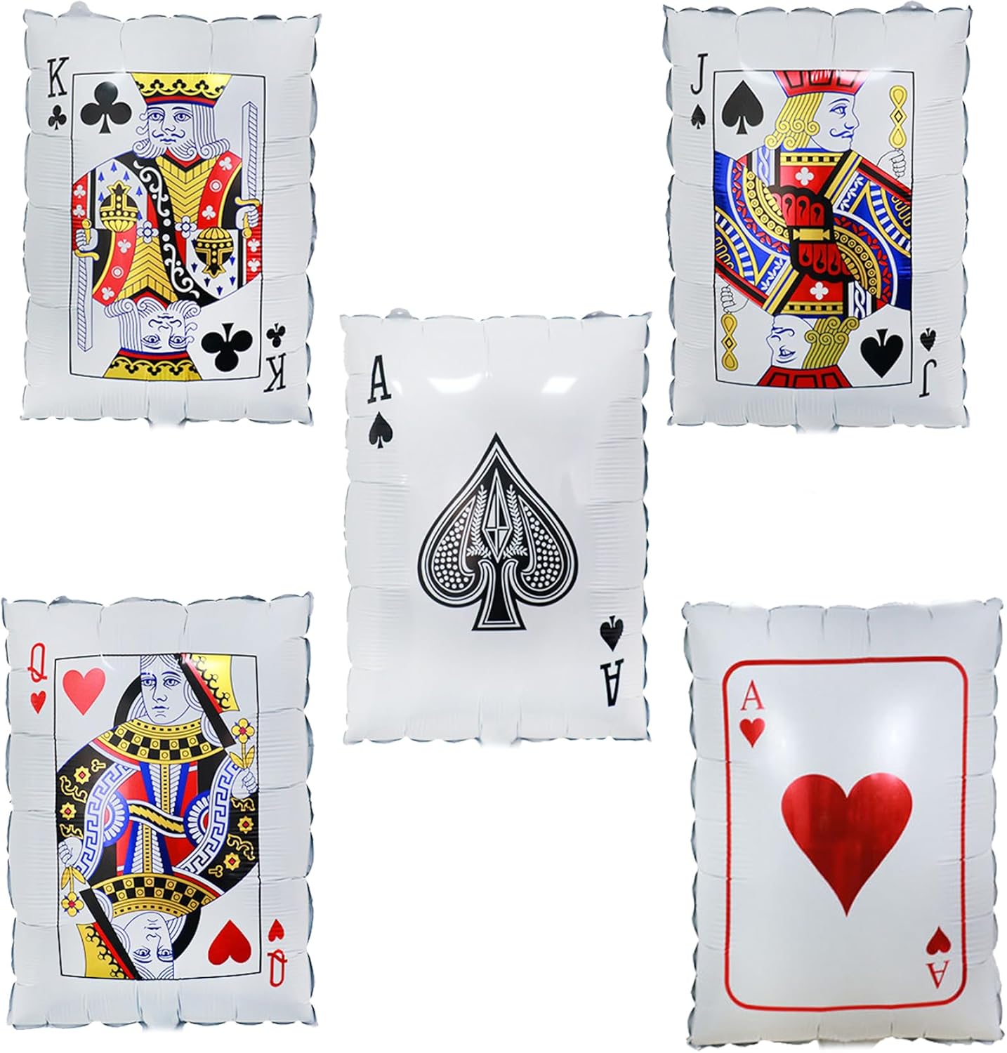 Playing Card Balloons Casino Poker Foil Balloons for Casino Night Party Decorations,Shot Roulette Balloons for Las Vegas/Alice Party Balloon Decoration,Magic Show/Lucky in Love Party Decor