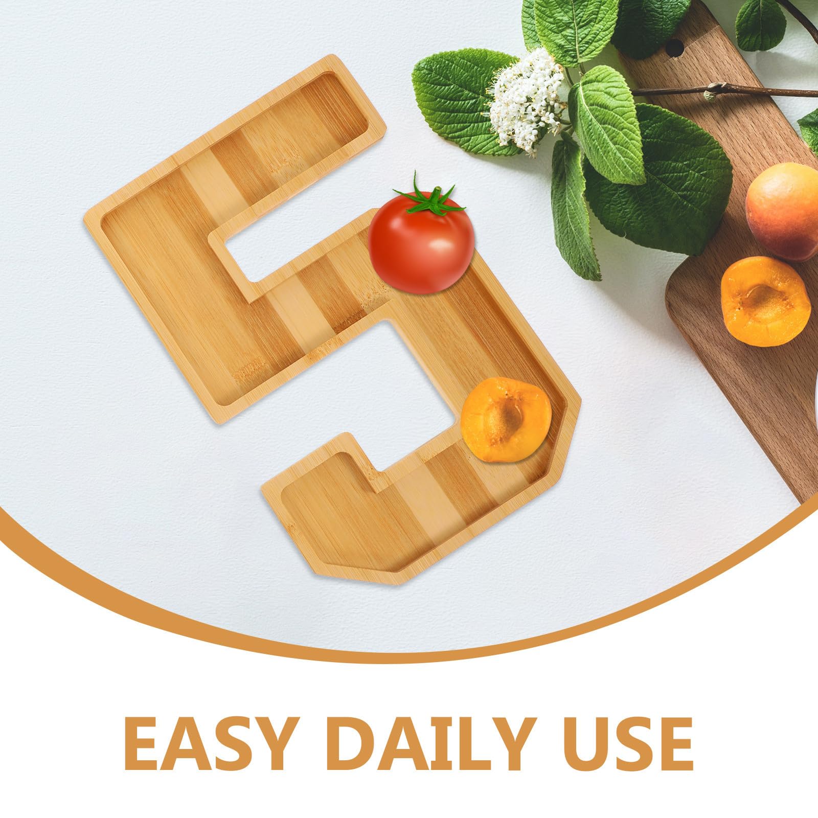 Bandeja de Madera Grande Forma de Números Charcutería Resistente y Ligera para Reuniones Familiares y Decoración de Eventos