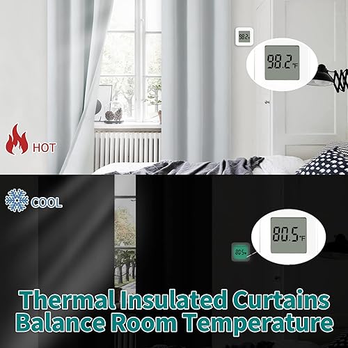 Miniatura 4 de BGment Cortinas opacas para dormitorio de 72 pulgadas de largo, juego de 2 paneles de cortinas con aislamiento térmico insonorizadas para oscurecer