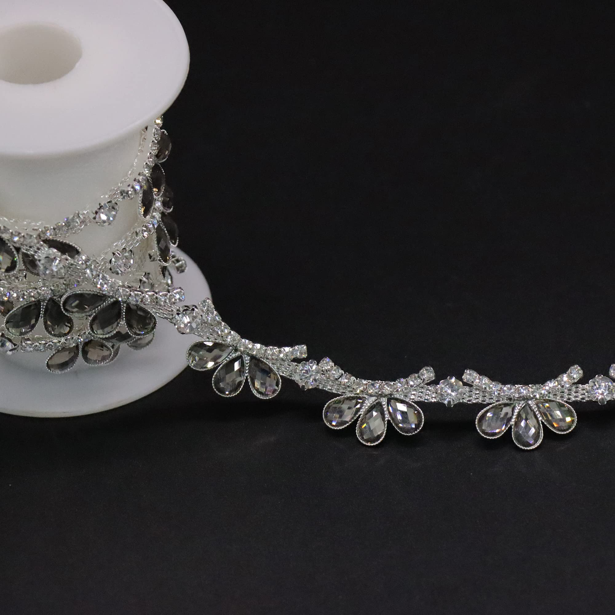 Rytenz Crystal Rhinestone Fringe Trim - 1 Yard Tassel Chain For DIY Wedding & Clothing Decor - View #3