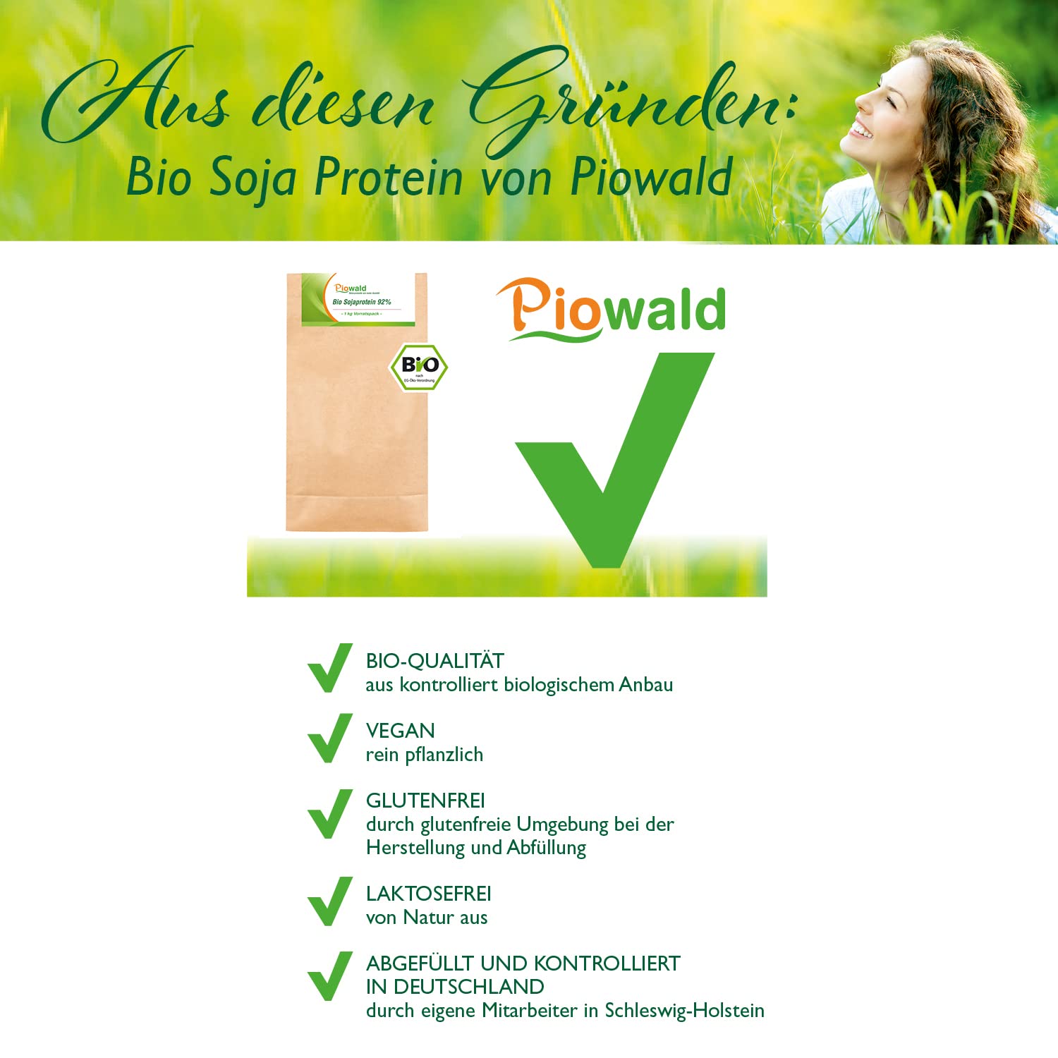 BIO Sojaprotein 92% - 1 kg Vorratspack, Soy Protein
