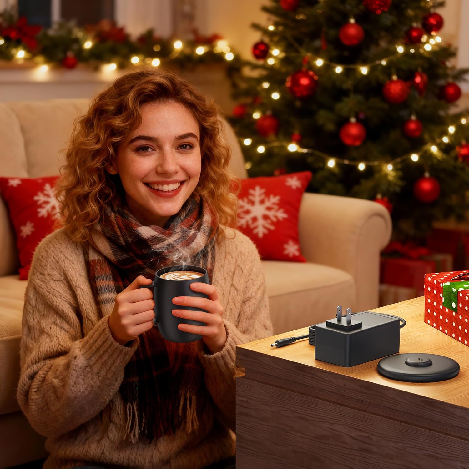 Docking Coaster Compatible with Nextmug Self-Heating Coffee Mugs, Travel Mug Charging Base Replacement with Metal Charging Pins Stable Power Supply,No Mug