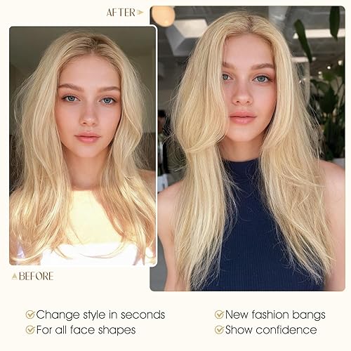Miniatura 7 de Cubierta de cabello humano con clip de 360 para mujer, rubio decolorado, piezas de cabello para uso diario, ligero e invisible (rubio blanqueado)