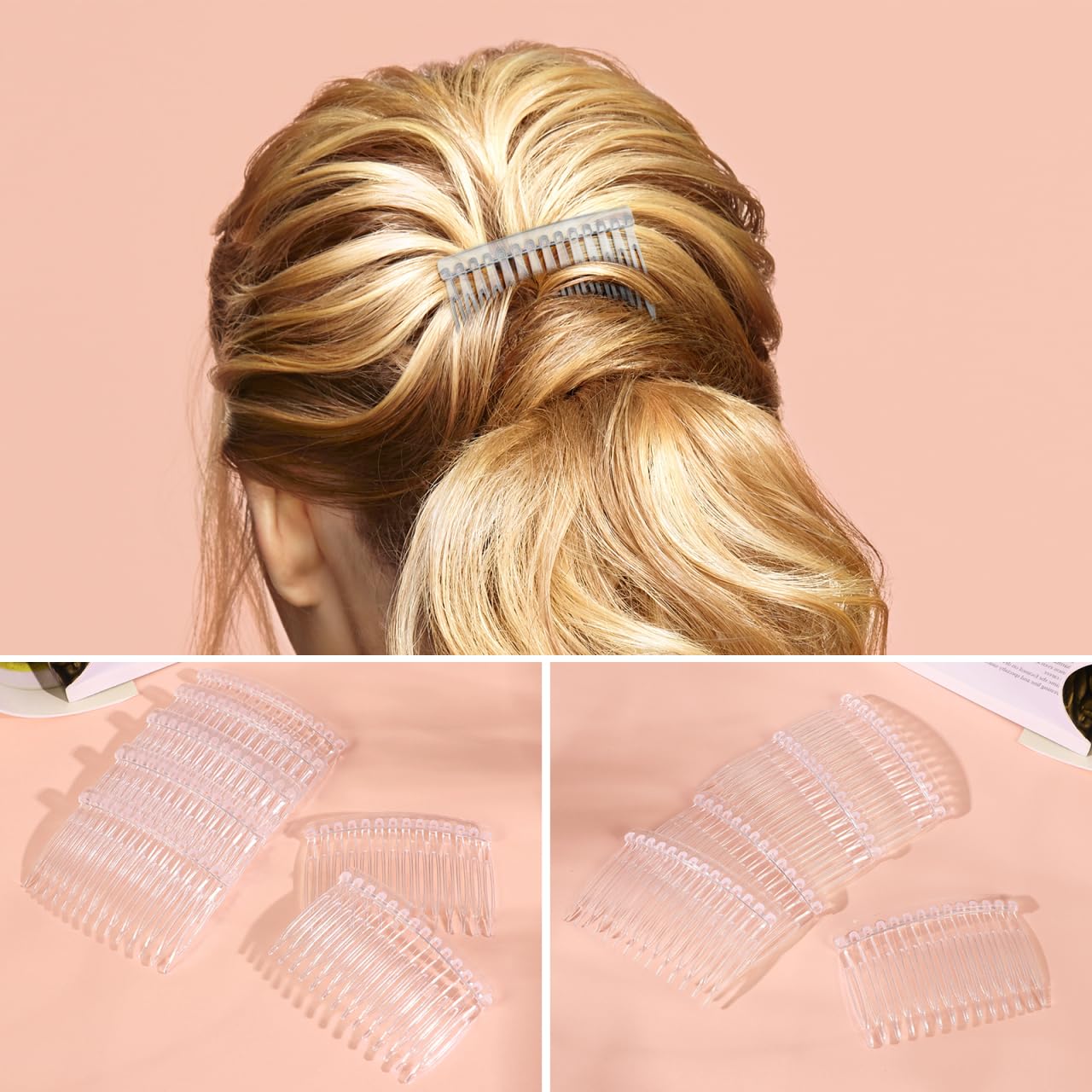 Fomiyes Peinetas Transparentes Para El Pelo Con 14 Dientes Peine De Pelo Lateral Para Boda Y Eventos Accesorio Ligero Para Mujeres Y Niñas Paquete De 10 Unidades