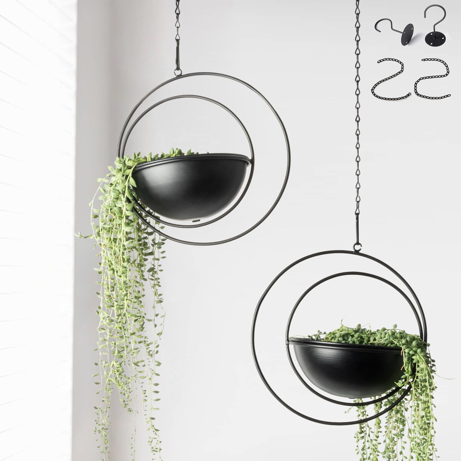 Pots de fleurs suspendus design demi-lune jardinière murale intérieure extérieure
