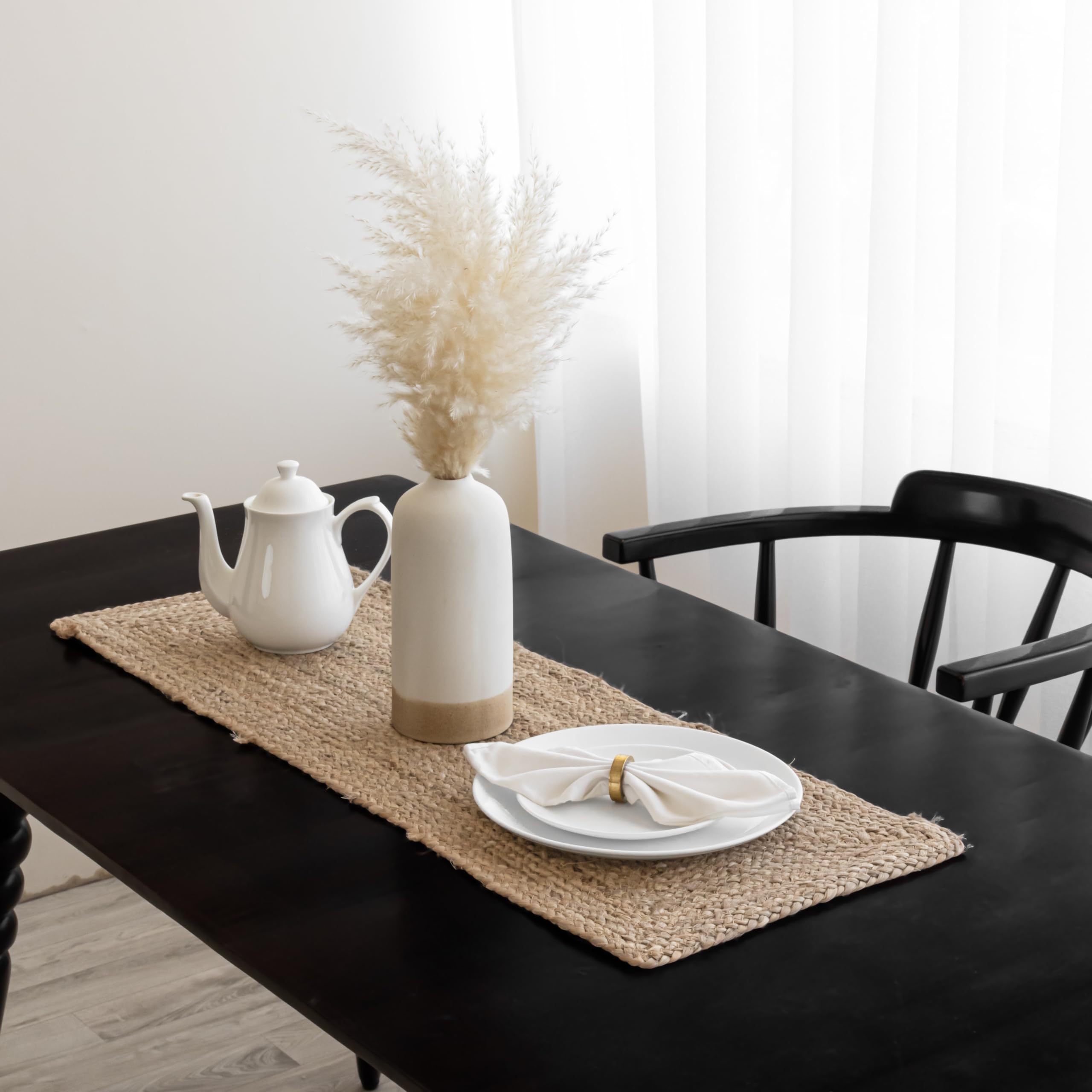 HOMEMONDE Camino de mesa de yute vintage para comedor, natural, 13 x 36 pulgadas para casa de campo y cocina