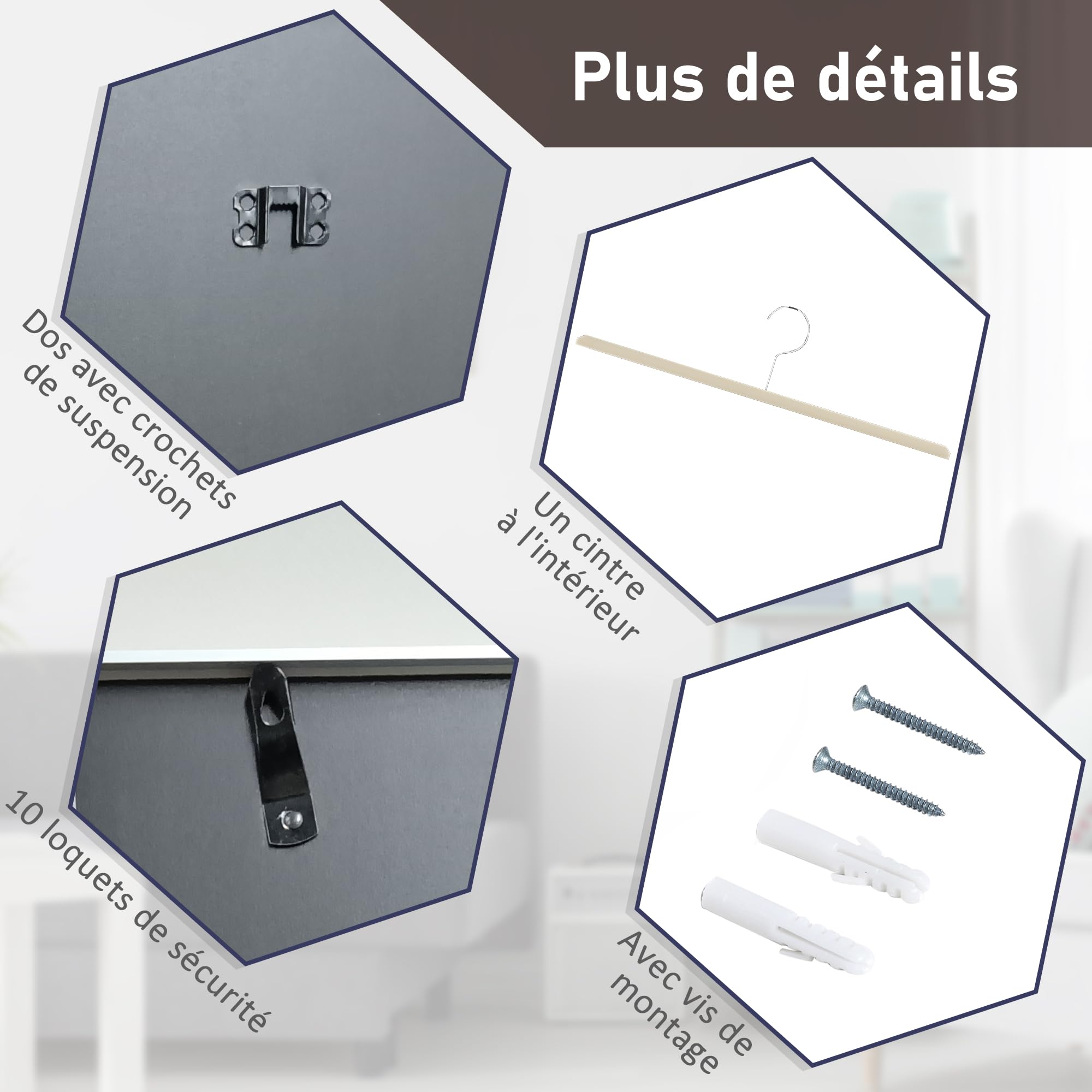 HOMCOM Frame Box T-Frame Cadre pour Maillot en Aluminium et Acrylique Protection UV, 70 x 90 cm