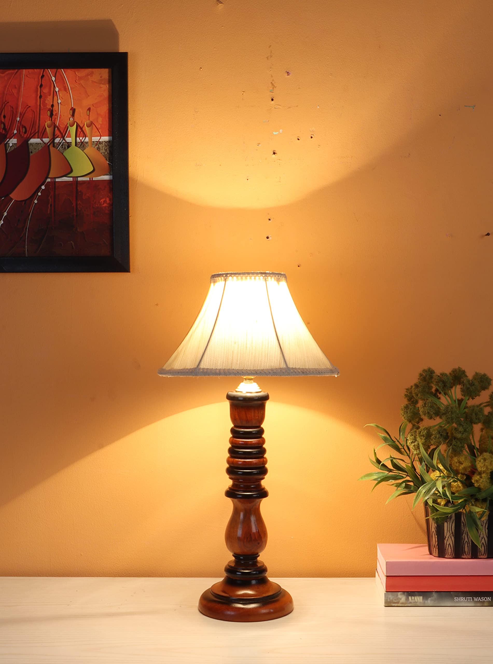 Beige Shade Wooden lamp