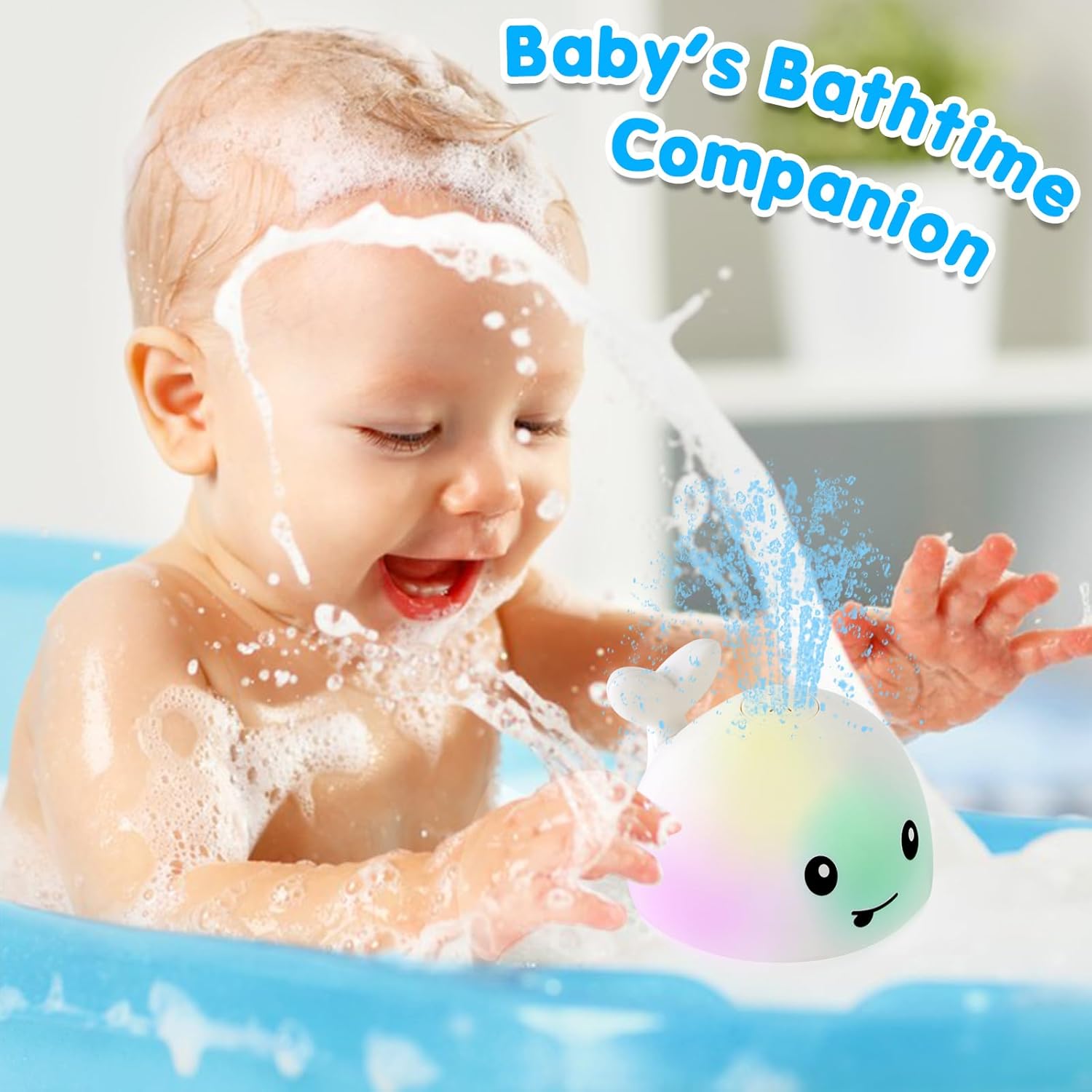 【2024 Upgraded】Baby Bath Toys, Whale Bath Toy Sprinkler, Light Up Bath Toys for Kids Ages 1-3, Toddler Baby Toys 6-12 12-18 Months Bathtub Fountain Spray Toy Baby Christmas Shower Birthday 1 2 3 Gifts - Image 6