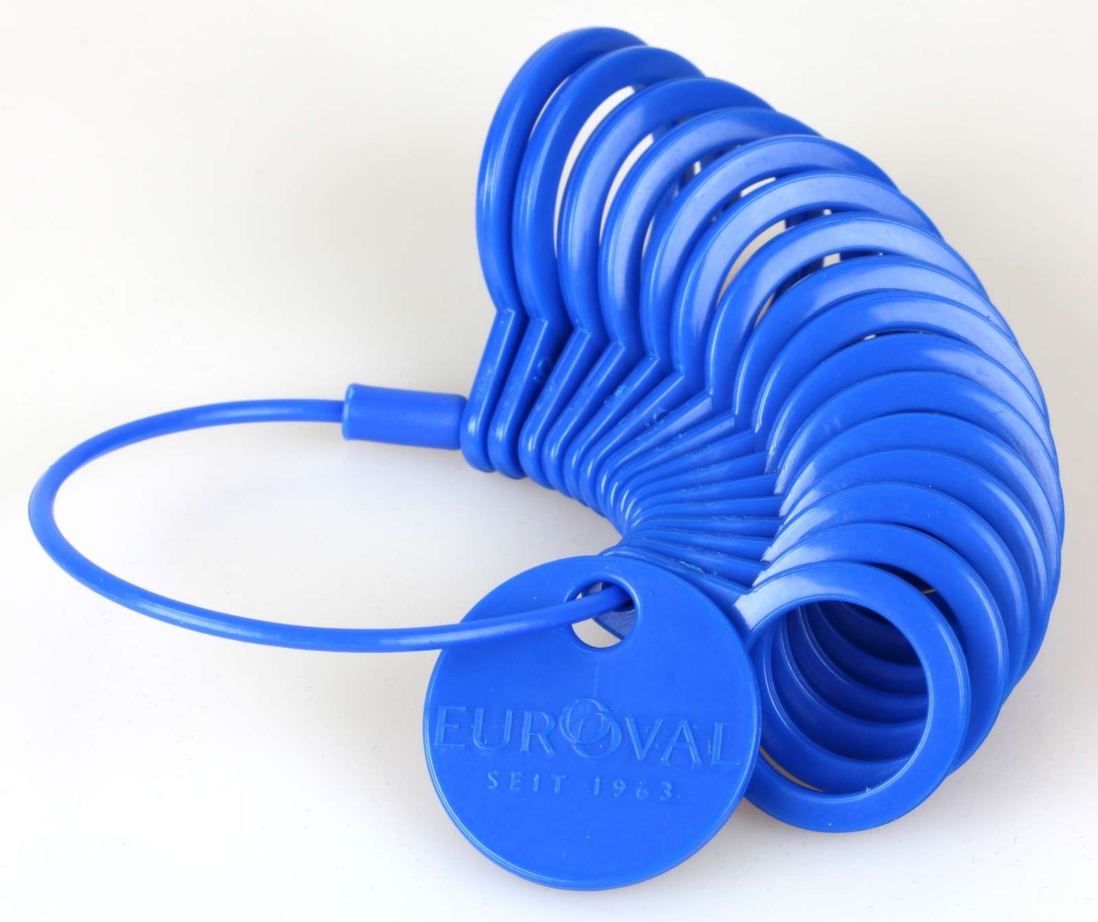 Ringmaß aus Kunststoff, Messgerät für den Durchmesser von Ringen Blau