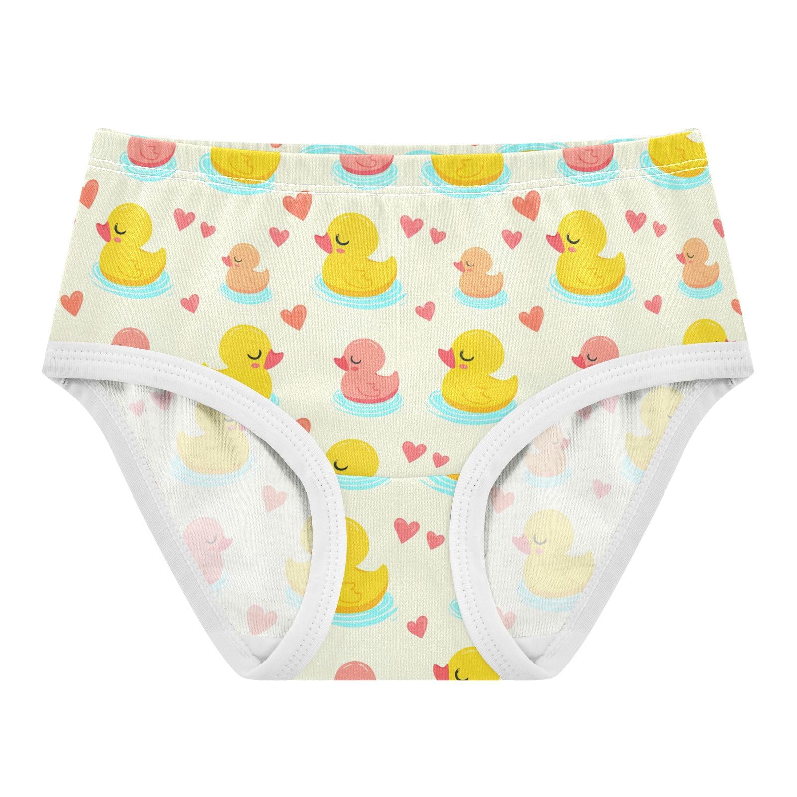 Cute Rubber Duck Heart Yellow Toddler Girlss Underwear 2T 2302222