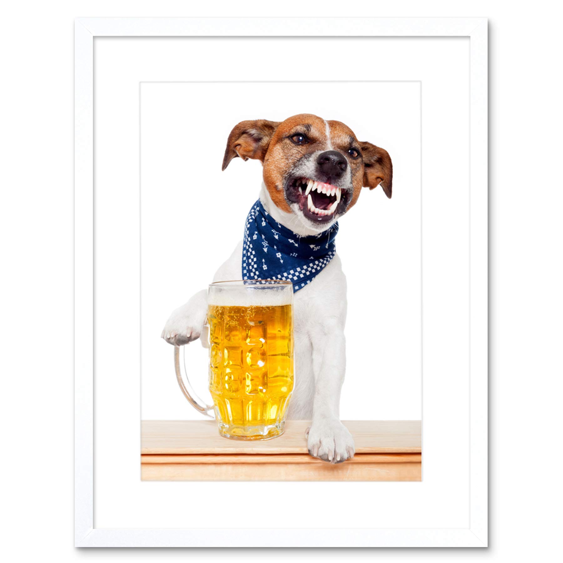 Wee Blue Coo Jack Russell Dog Mug Beer Pint Drunk Picture Framed Wall Art Print