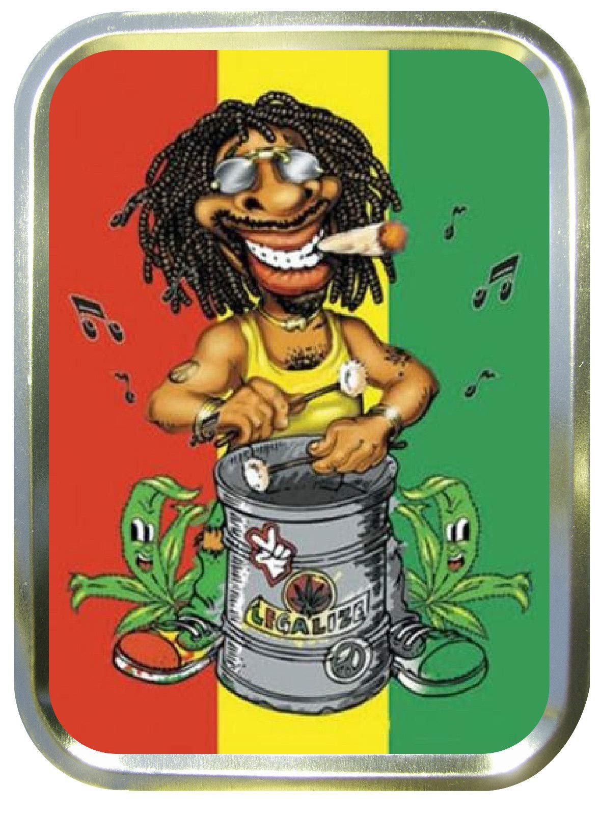 TEEZ rasta drums 2oz gold tobacco tin