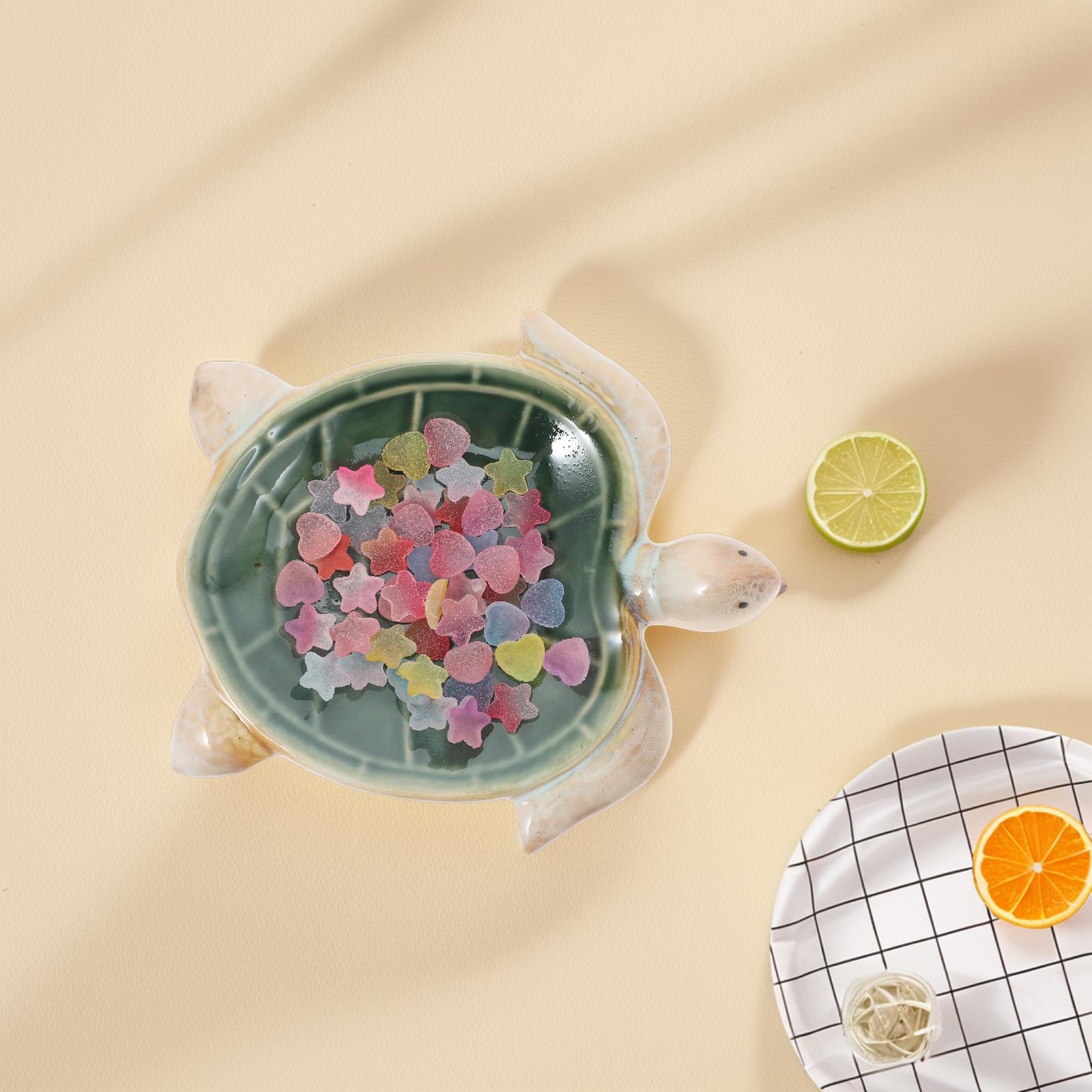 LABRIMP Schildkröten Schmuckschale aus Keramik mit Kreativem Design Platzsparend und Multifunktional für Schmuck und Schlüssel im Zuhause oder Büro