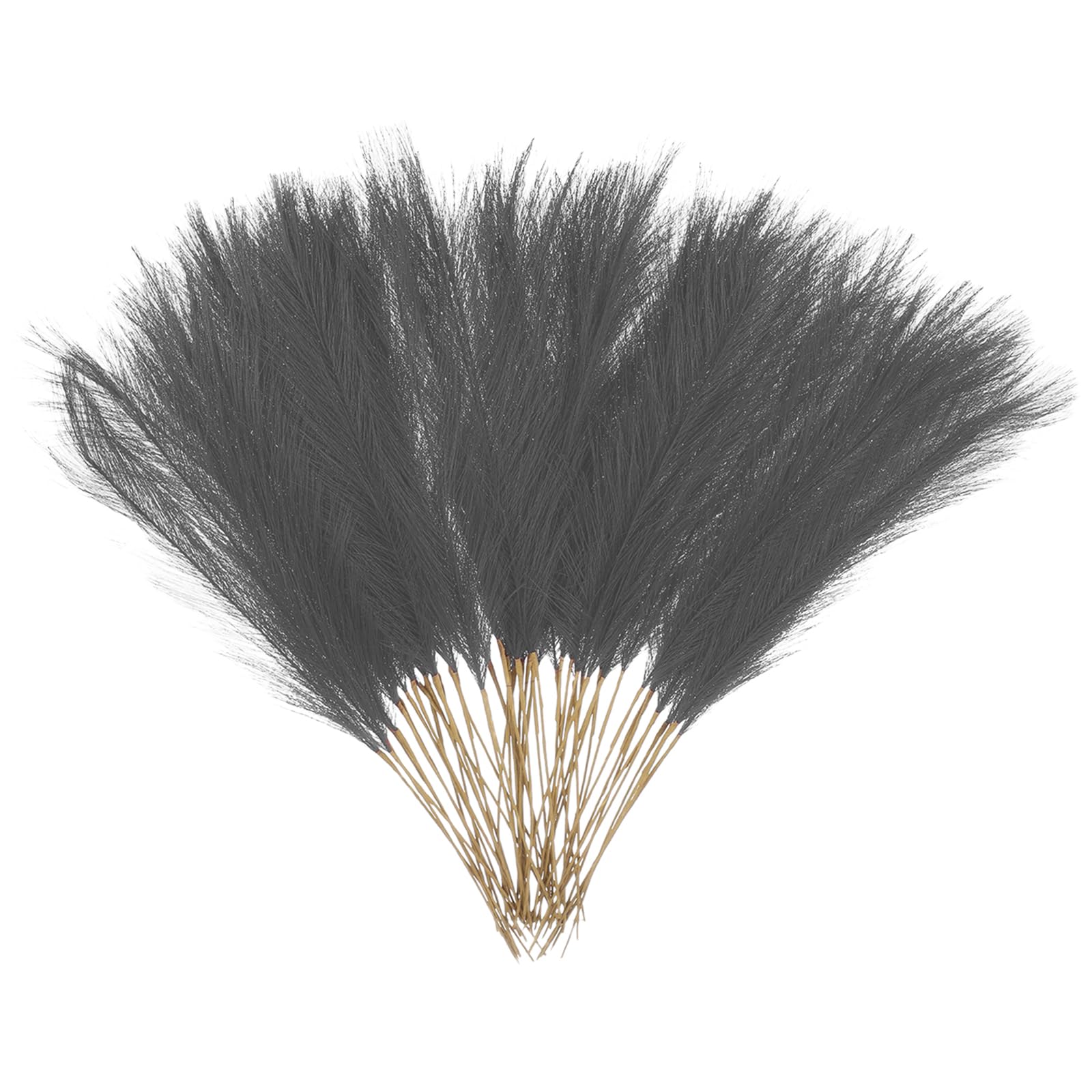 Herbe de pampa artificielle uxcell sans perte de plumes, décoration séchée gris foncé propre 52 cm