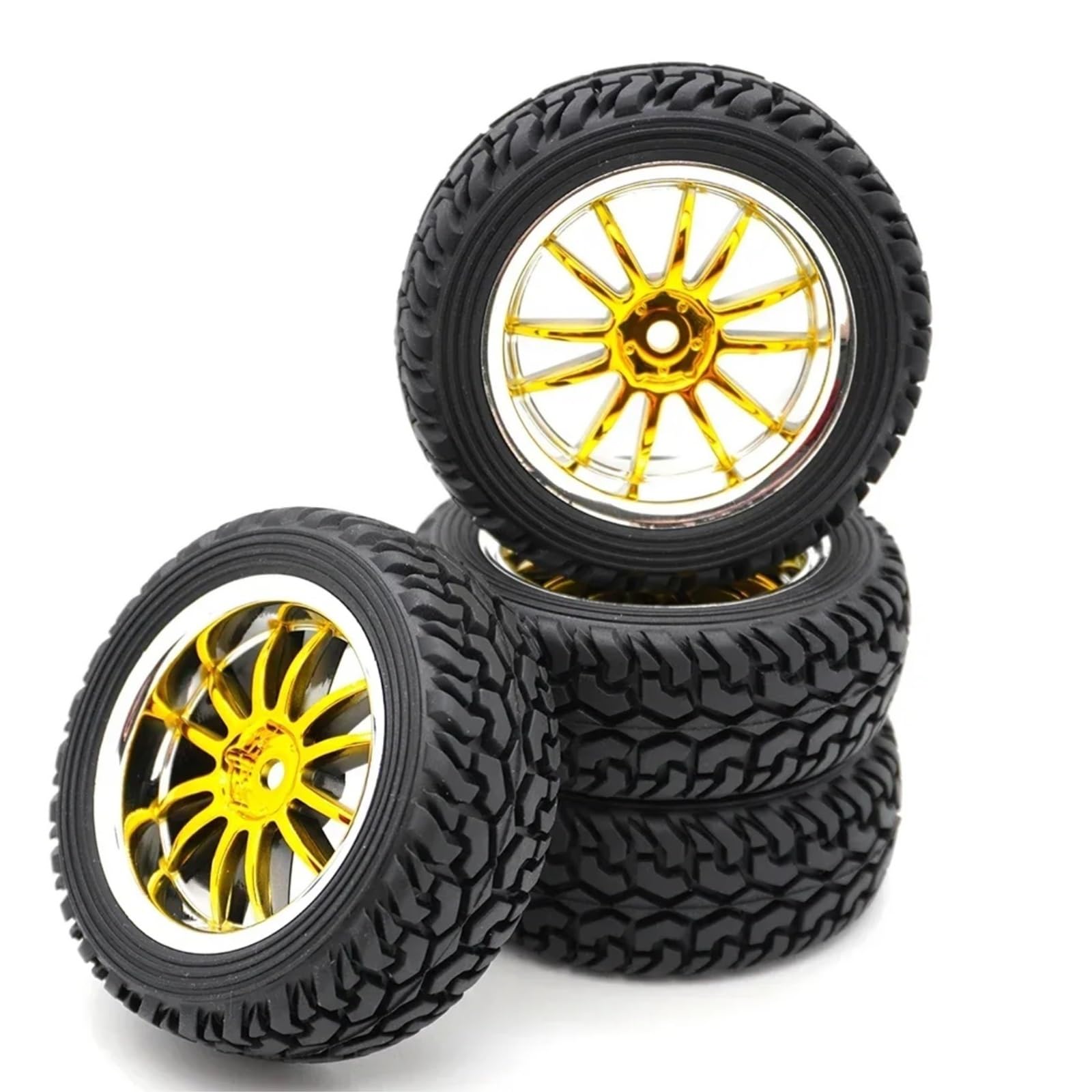 Neumático RC para Wltoys 144001 para Scx10 para TRX-4 para Tamiya para Buggy 1/12 1/14 1/10 1,9 Pulgadas 75mm Neumáticos Rueda 12mm Bujes Hexagonales RC Coche Todoterreno(Black)