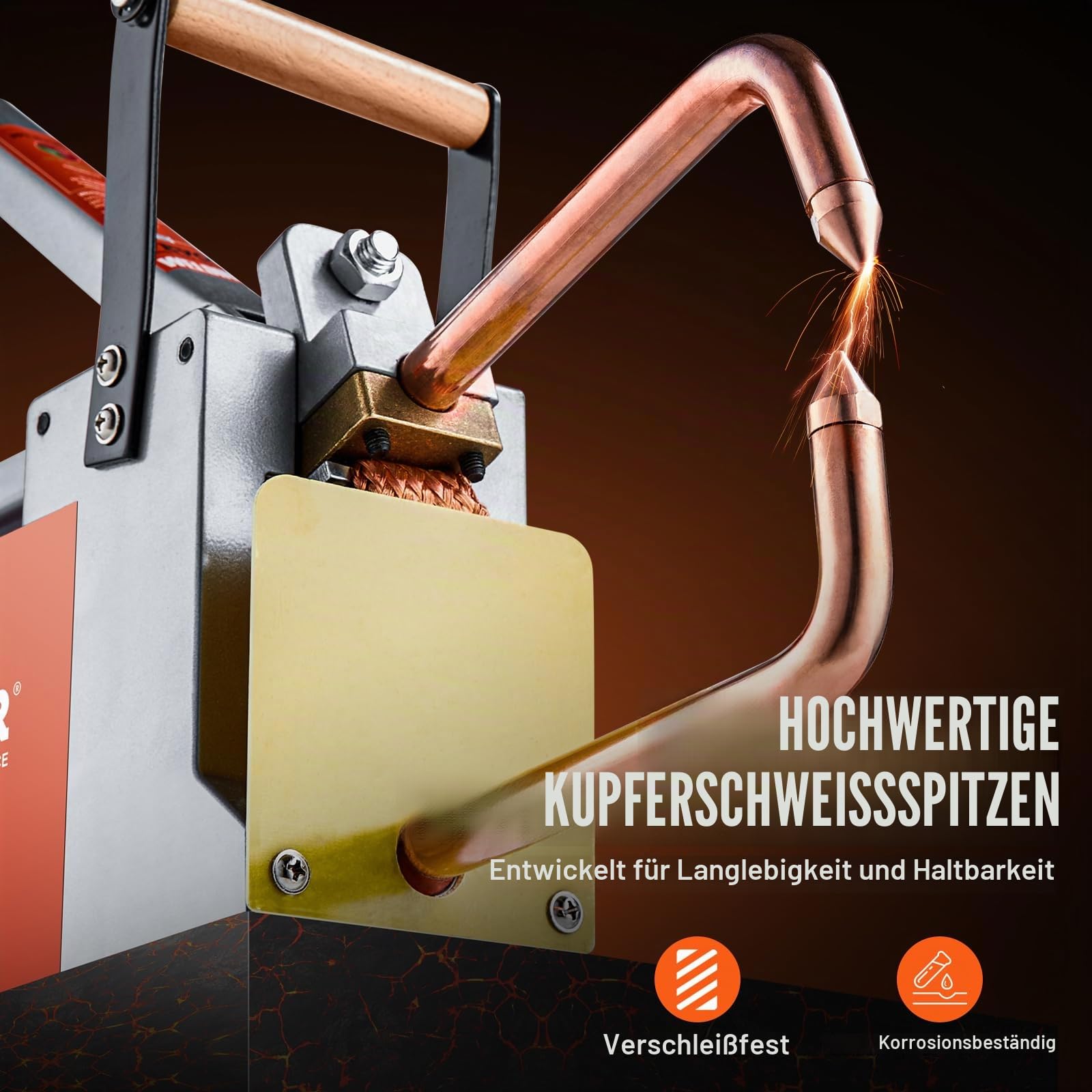 VEVOR Tragbares Punktschweißgerät, 1/8 Zoll dickes Punktschweißer mit 1,5 kVA Eingangskapazität, Schweißspitzenpistole, Metallblech-Punktschweißgerät für Kohlenstoffstahl, Edelstahl, Aluminiumblech