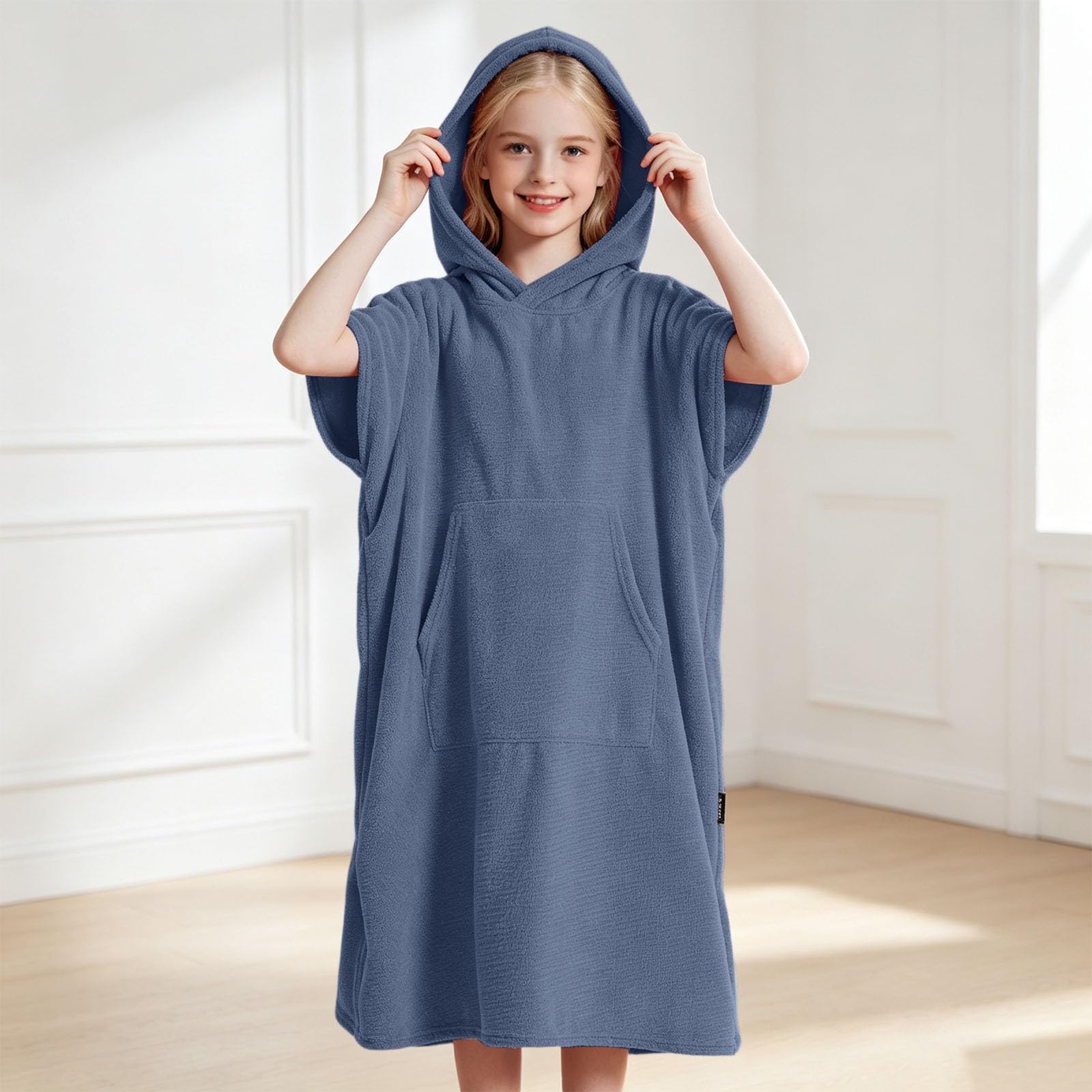 Badeponcho Kinder Jungen - Mädchen Surf Poncho Strandponcho Handtuch mit Kapuze Surfponcho Bademantel