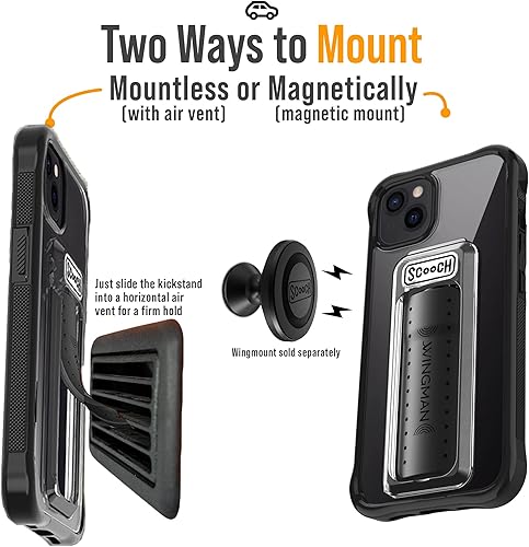 Miniatura 7 de Scooch Funda para iPhone 13 Mini con soporte Wingman 5 en 1 iPhone 13 Mini Kickstand, protección contra caídas de grado militar, soporte