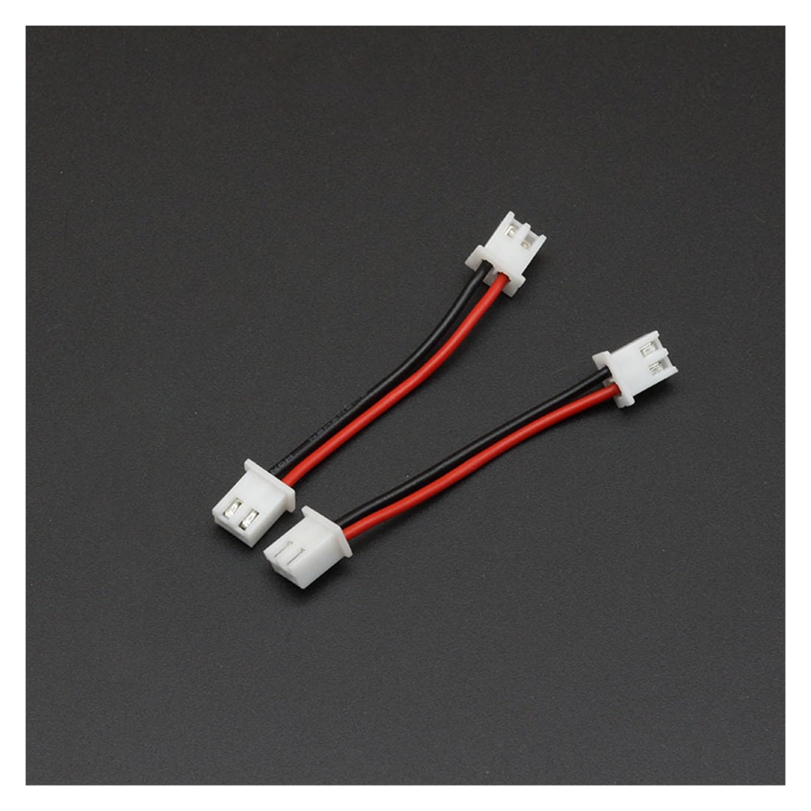 500PCS XH 2.54 2 Pin Connector Housing Wire Cables Double Housing Same Side 24AWG 50MM Dark Red