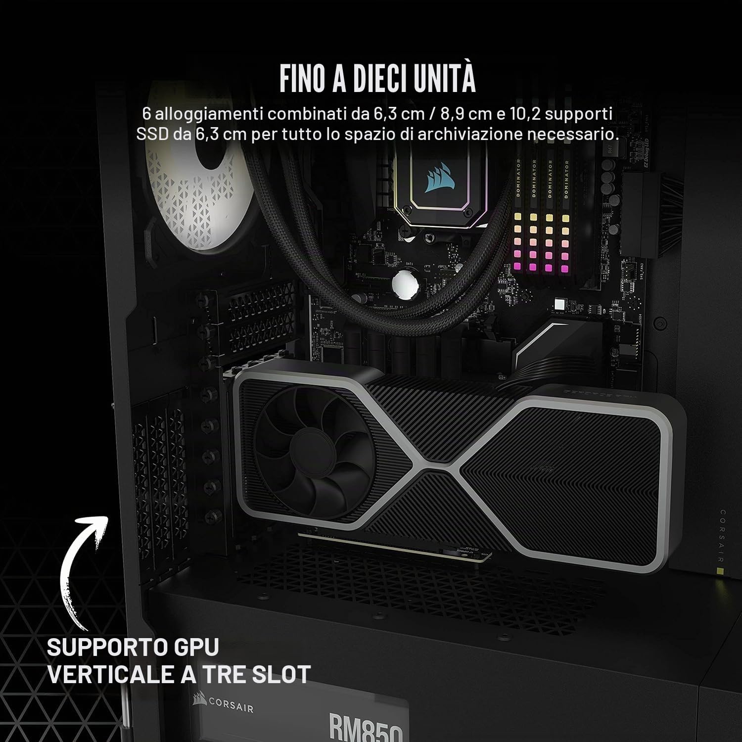 Corsair 7000D AIRFLOW Case per PC ATX Full-Tower (Pannello Anteriore a Flusso d'aria Elevato, Tre Ventole da 140 mm con Ripetitore PWM Incluse, Generoso Spazio Interno), Nero