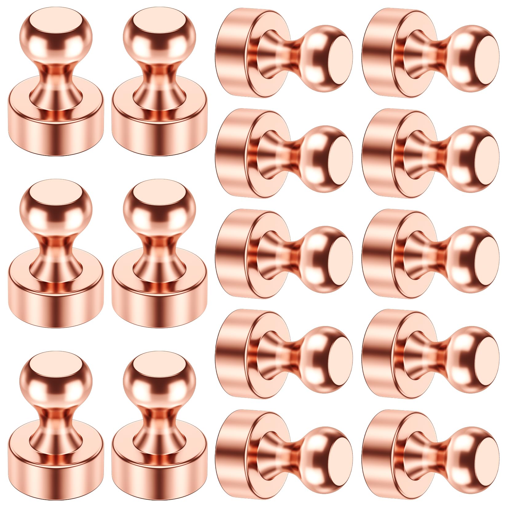 16 Pack Refrigerator Magnets Fridge Magnets, Rose Gold Magnetic Push Pins, Neodymium Strong Magnets for Whiteboard, Magnetic Thumb Tacks for Kitchen, Office, School, Classroom, Locker