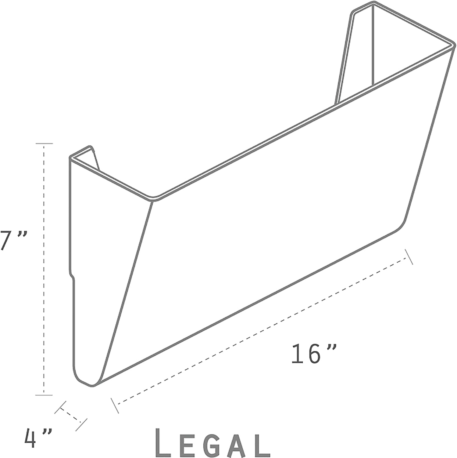 Storex Wall File, 16 x 4 x 7 Inches, Legal, Smoke, Case of 6 (70208U06C)