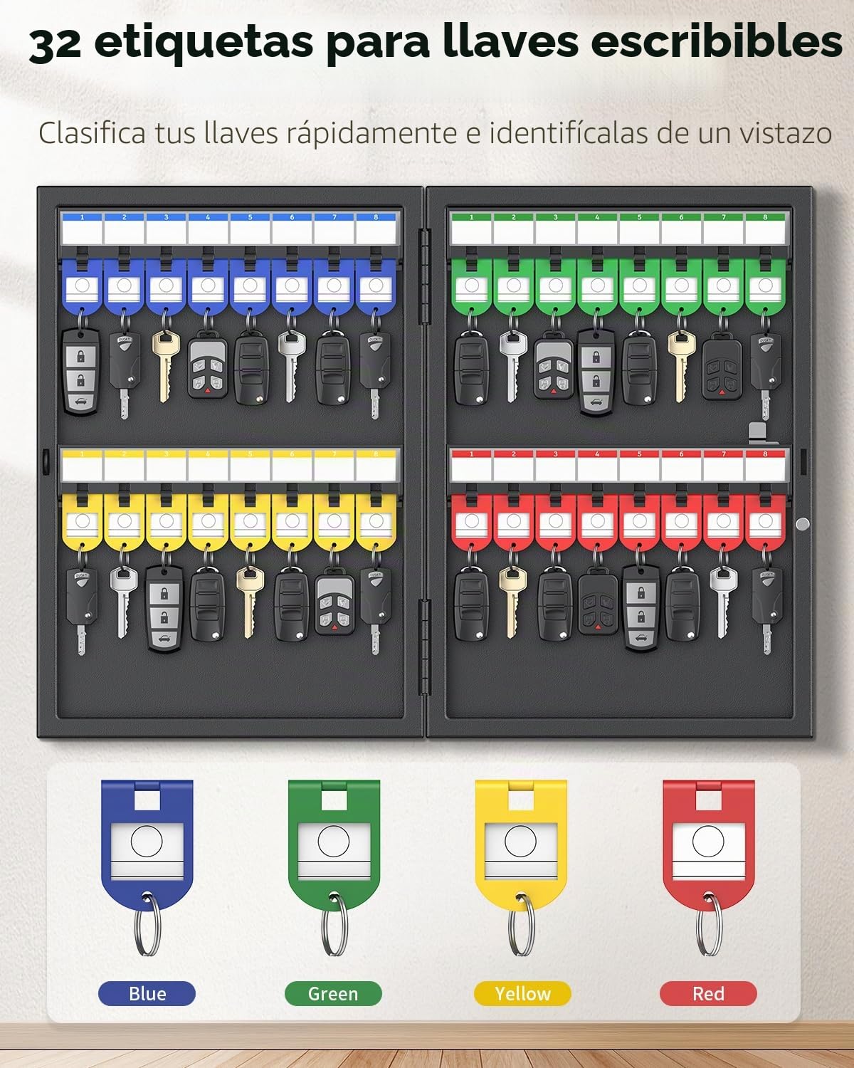 Uniclife Caja de Cerradura de Llave de Posición, Organizador de Llaves de Coche con Portallaves, Gabinete de Seguridad