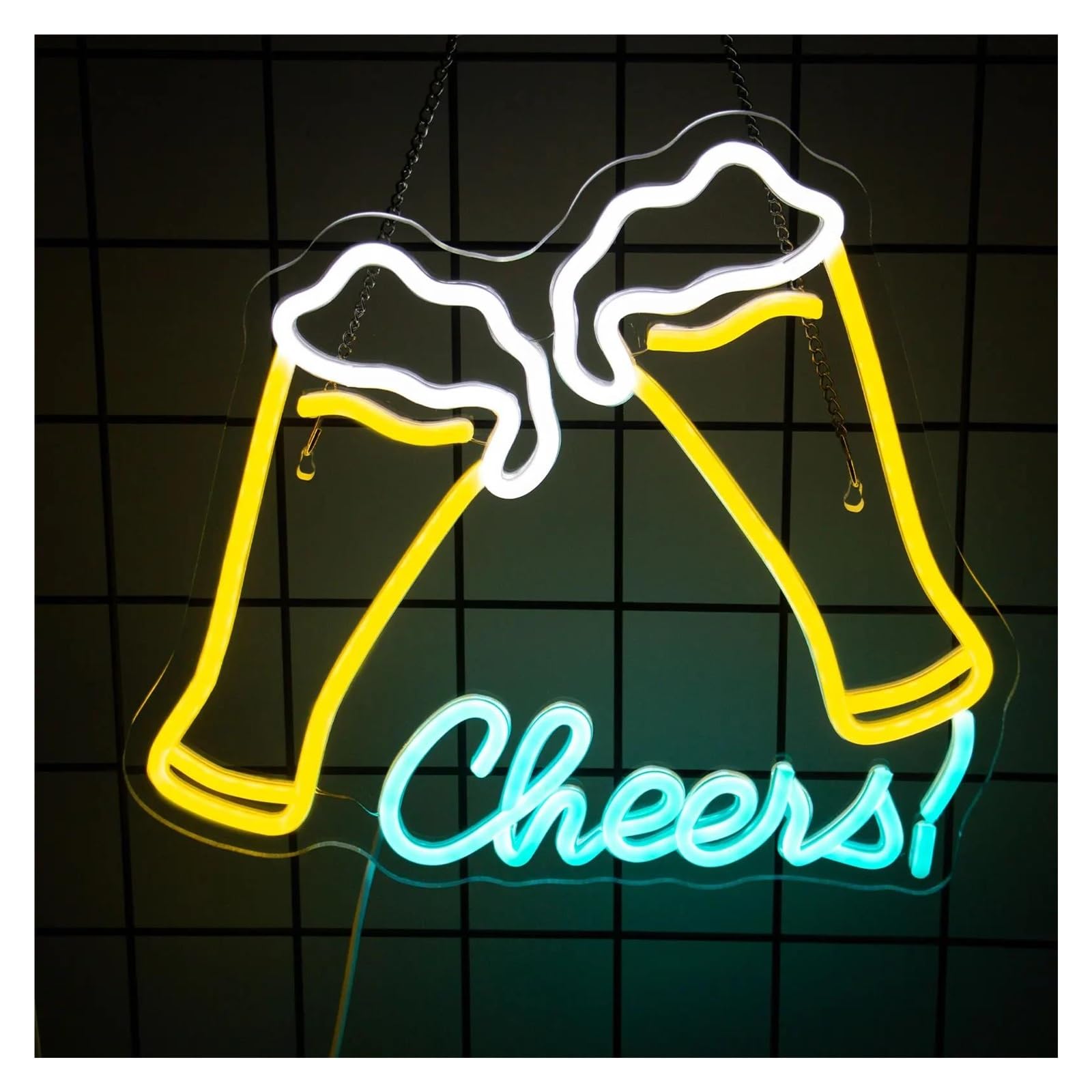 LEMST Signs Lamp Cheers Neon Sign Light Dimmable USB Powered for Home Bar Bistro Restaurant Man Cave Party Birthday Sign Illuminated 33cmx30cm