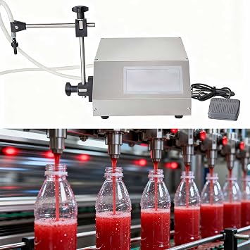 Automatic Viscous Liquid Filling Machine, 17L/min Adjustable Bottle Filler for Honey, Oils, Shampoo, Detergent, Cosmetic Liquids, 0.5999.99kg Filling Range with 1% Accuracy