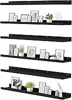 Vista 10 de upsimples Estantes flotantes para pared, estantes de pared para decoración y almacenamiento, juego de 6, estante de madera montado en la pared