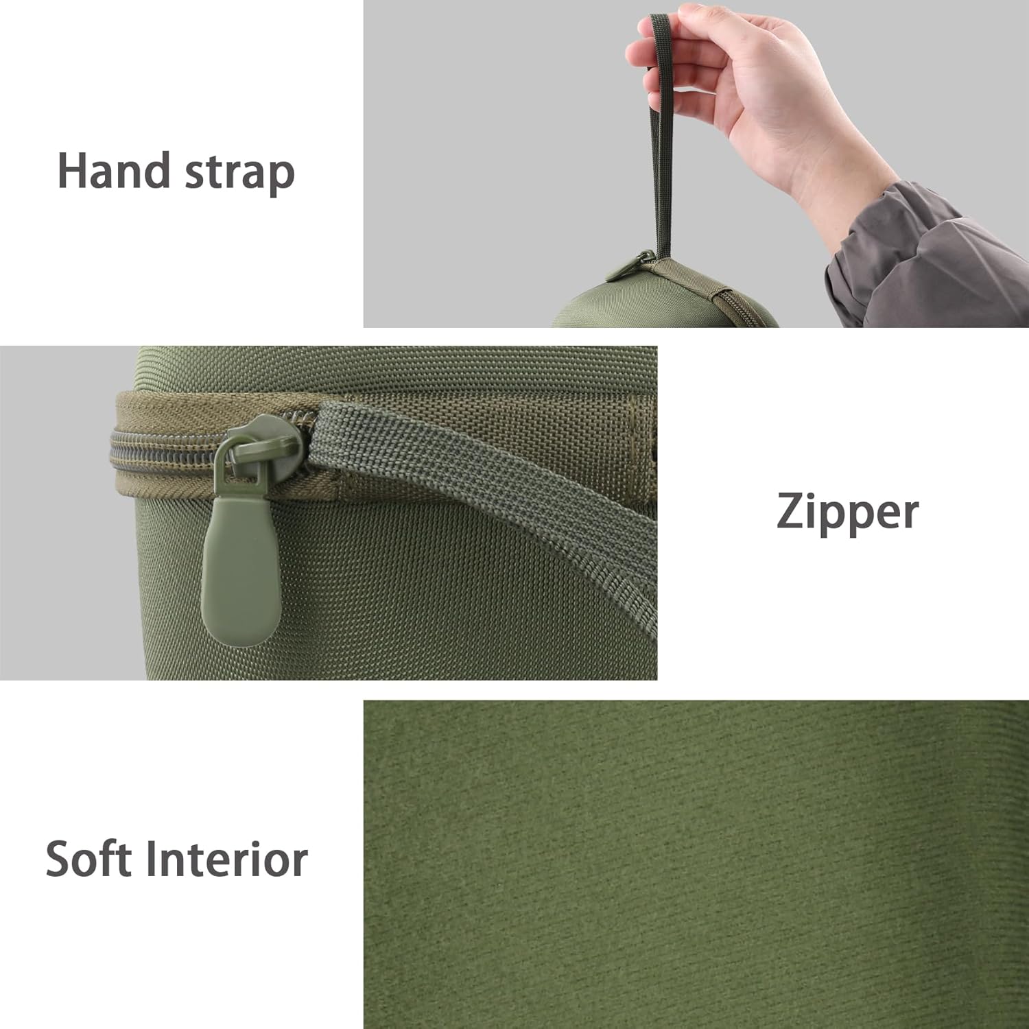 Army Green Case for Walkers Razor Slim/Howard Leight/Prohear 066 016 Electronic Ear Protection Muffs and Shooting Glasses