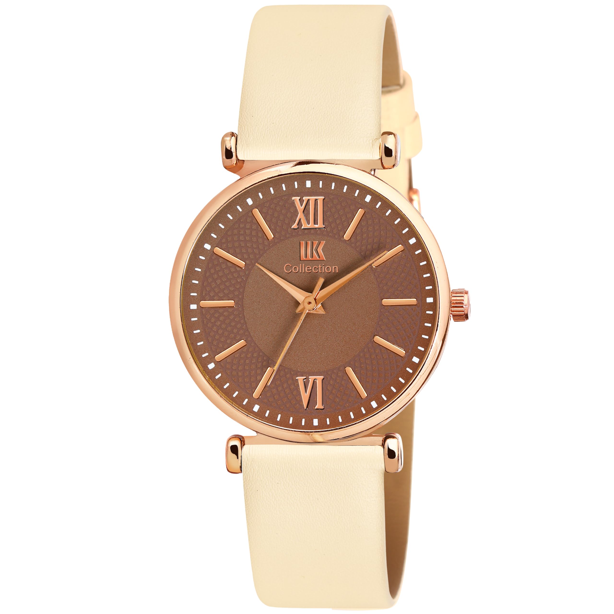 iik collection Watches for Women Round Dial |Analogue Quartz Movemnet Ladies Watch|Long Battery Life|Leather Bracelet Strap|Buckle Lock Clasp Safety Watches for Girls-picture-32