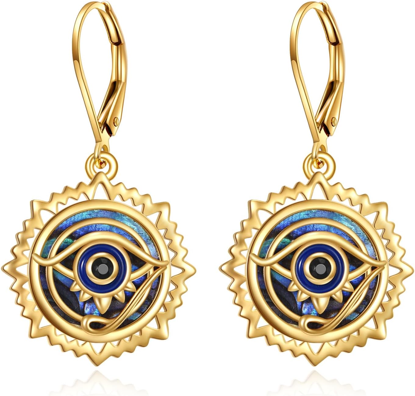 Evil Eye Earrings 925 Sterling Silver Greek Protection Jewelry Gifts 18K Gold Plated Eye Earrings Jewelry for Women Men