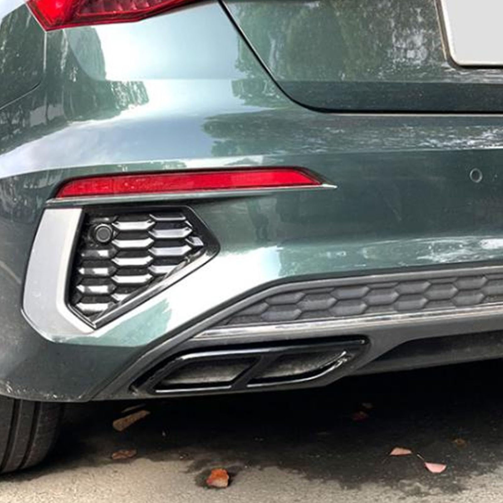 2 Pezzi di Copertura del Tubo di Scarico della Coda Dell'auto per 8Y Dal 2021 in Poi, Copertura del Tubo di Coda della Marmitta di Scarico Cornice Decorativa della Gola (nero