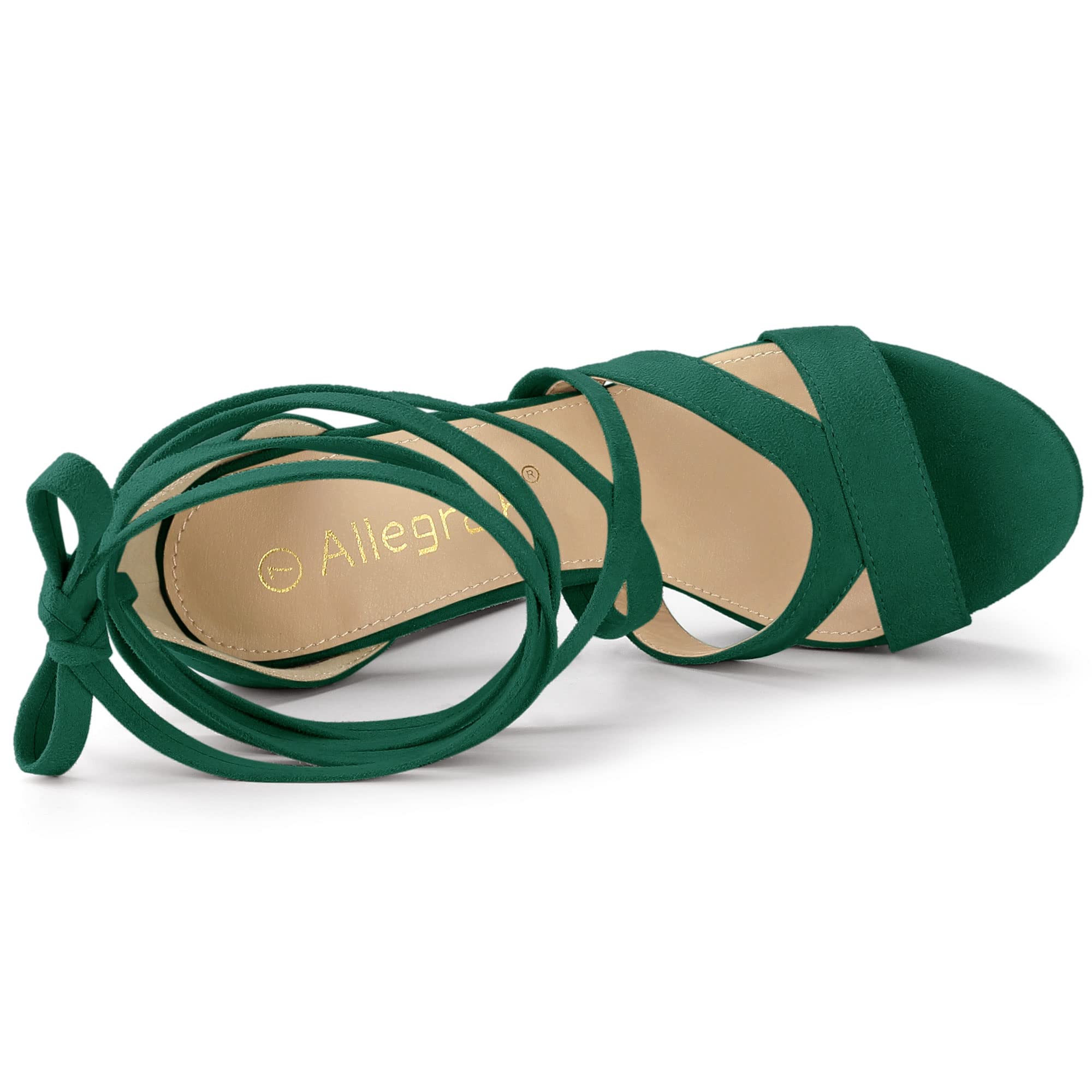 Allegra K Sandali da donna con tacco alto e plateau, con lacci