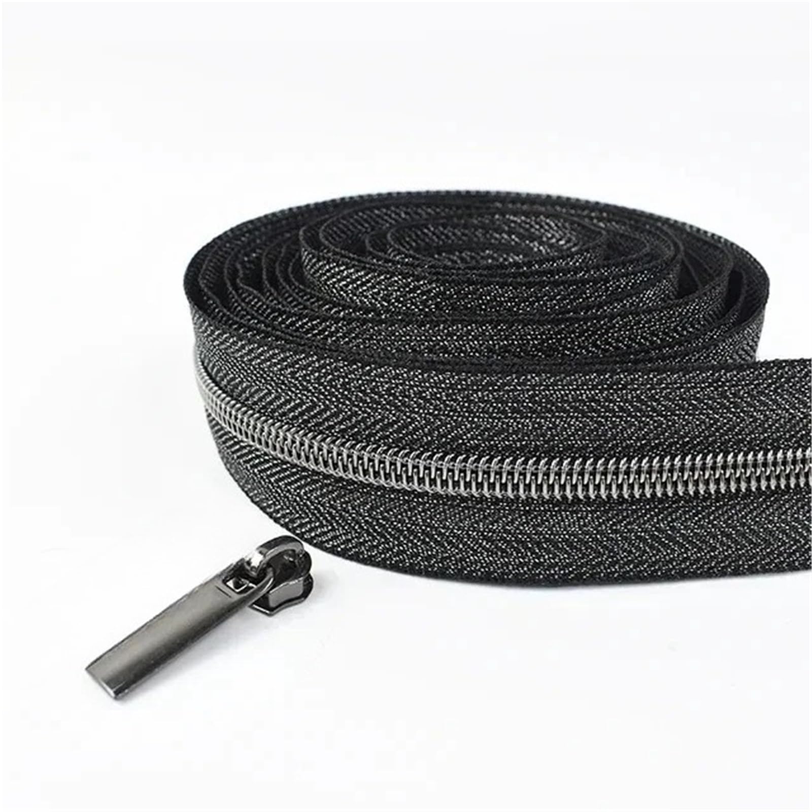 Two Way Zipper 1-5M 5# Nylon Zipper with Zippers Slider Puller for Sewing Bag Zips Coil Zip Head Repair Kits DIY Clothing Accessories(KY273ZT148-GunBlack,5M)