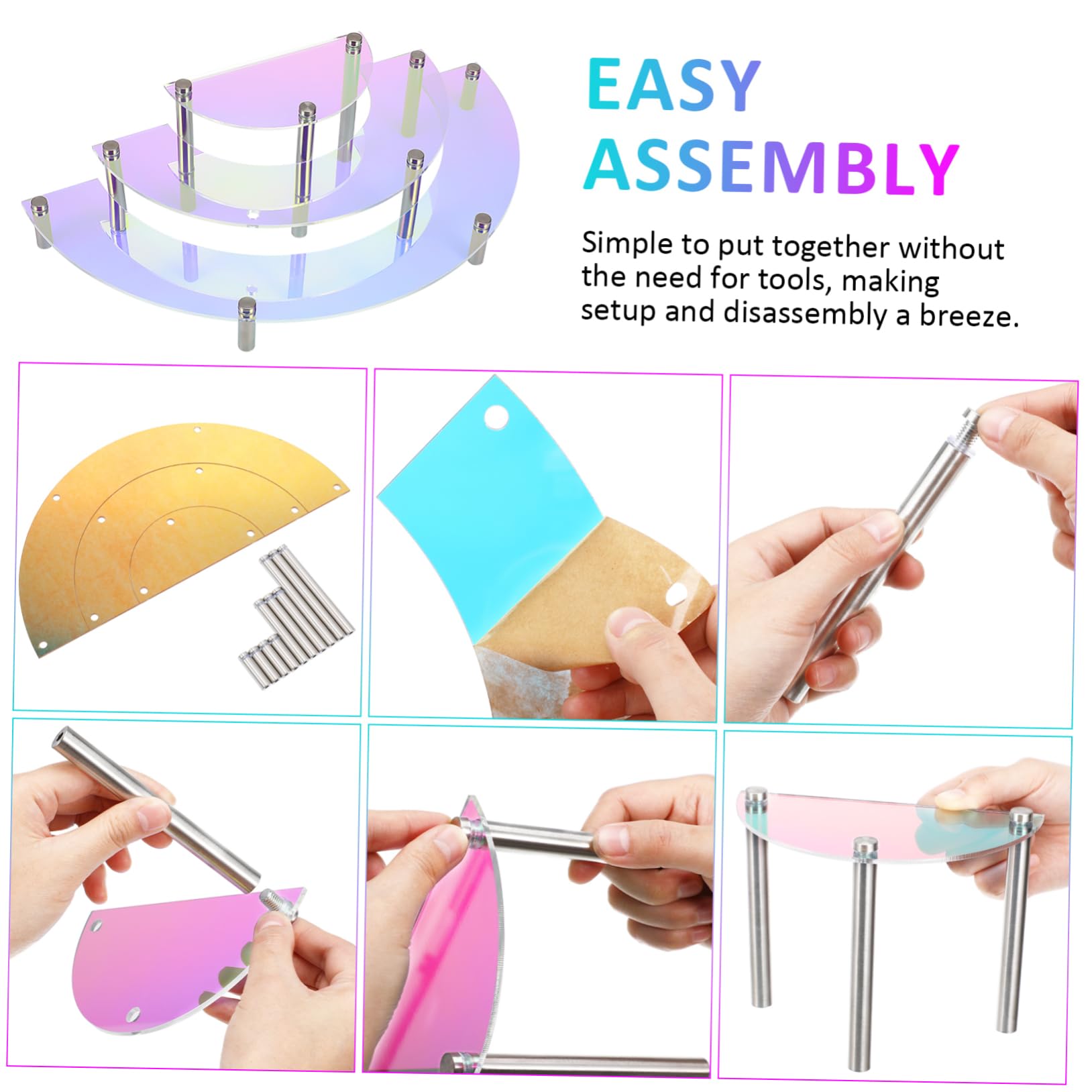 Soporte Acrílico para Cosméticos de Organizador de Perfumes y Postres Estante Transparente para Maquillaje y Cupcakes Montaje y Uso