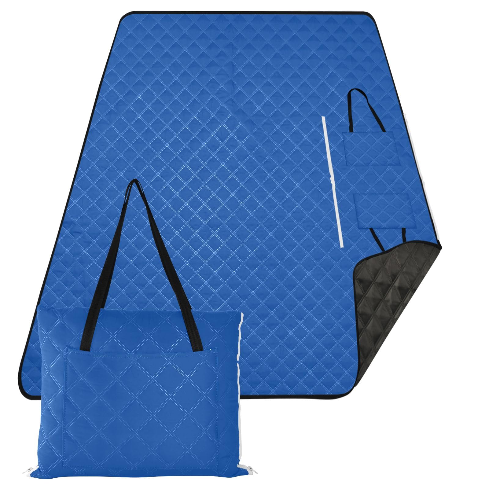 Manta portátil azul cobalto para exteriores, 60 x 80 pulgadas, ideal para camping, senderismo, viajes, playa, impermeable, ligera, para viajes, picnic, esencial