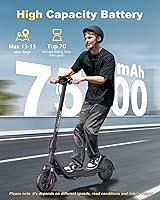 Vista 2 de Patinete eléctrico para adultos, motor de 300W hasta 15.5 MPH, neumáticos sólidos de 8.5", pantalla LED y control por APP, patinete eléctrico