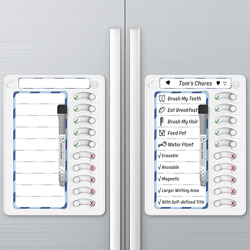 Miniatura 8 de Tabla de tareas para niños, tablero de tareas de borrado en seco, herramientas para TDAH para niños, lista de tareas de lista de verificación, tabla