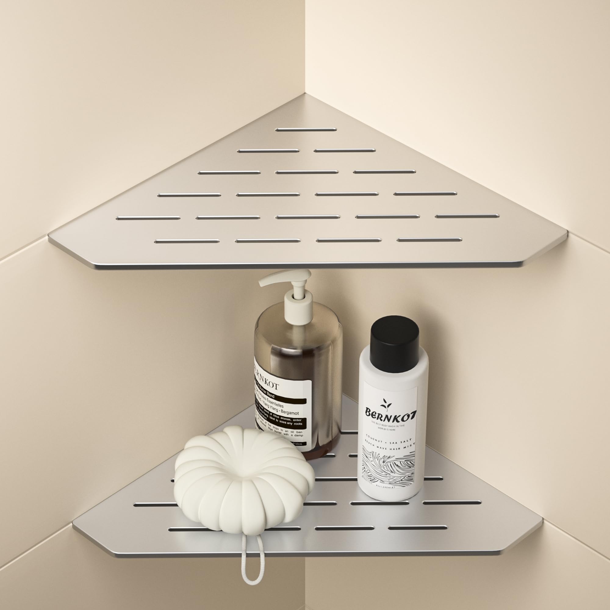 Estantería de esquina para ducha con 3 mm de grosor, estante de esquina pentagonal de alta resistencia para ducha, estante de baño empotrado para paredes de azulejos, estante de ducha