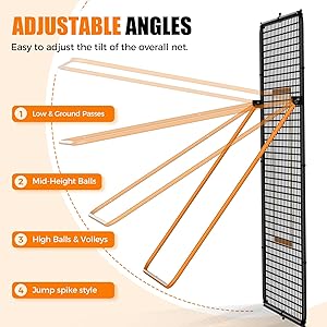 Volleyball Rebounder Net-Portable 7x4 ft Training Equipment for Spike and Smash Practice5 Rebound Angles Custom Target Area for Volleyball Sports Training