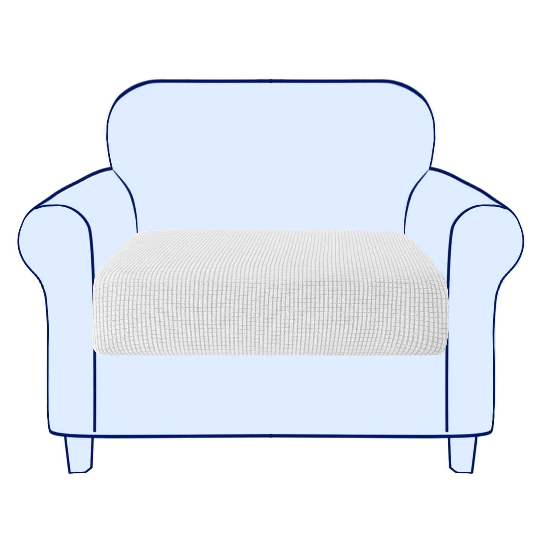 subrtexCouch Slipcover RV Seater Slip Loveseat Stretch Durable Sofa Cushion Cover Spandex Elastic Furniture Protector for Settee Seat for Replacement in Livingroom, Small, Off-white