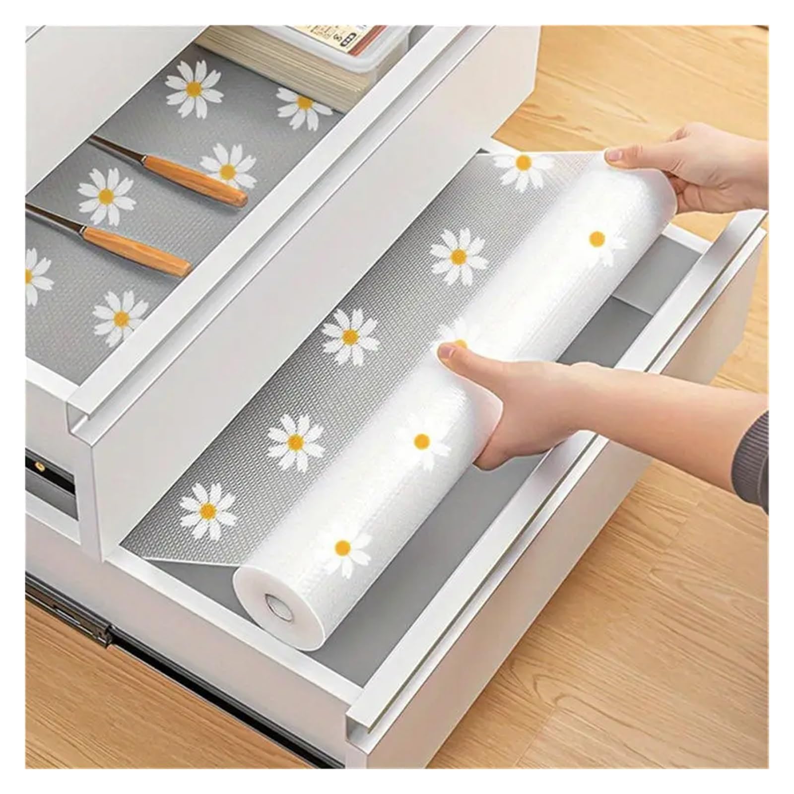Szafki antypoślizgowe, Wkładka EVA na półkę Daisy w różnych rozmiarach do szuflady szafki kuchennej(50x200cm)